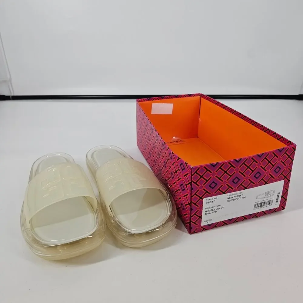 Tory Burch New Ivory Bubble Jelly Slide Sandals 11